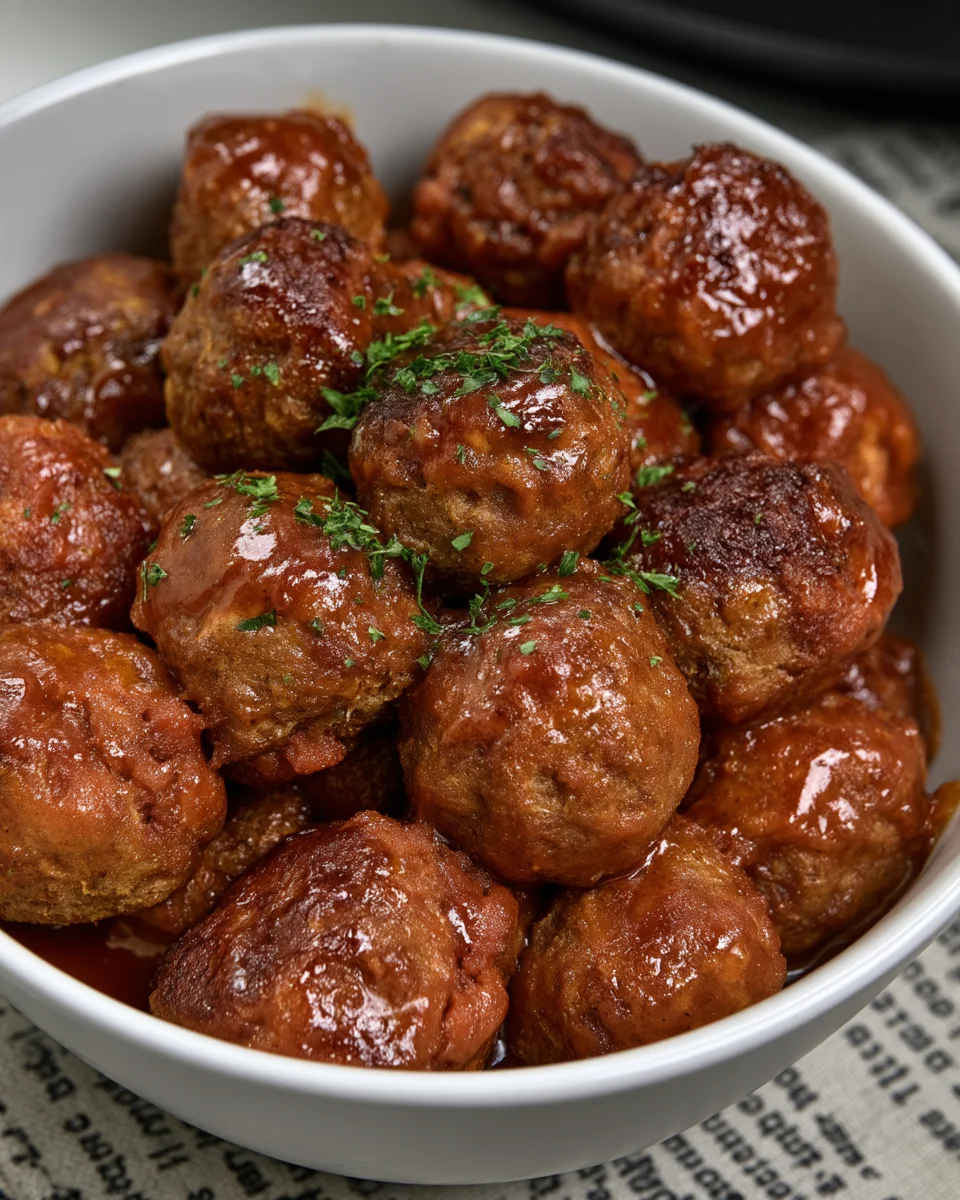 Crockpot BBQ Peach Meatballs Recipe image 2